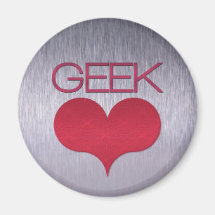 Aimant Aimer geek (Coeur) Aimant, rose foncé