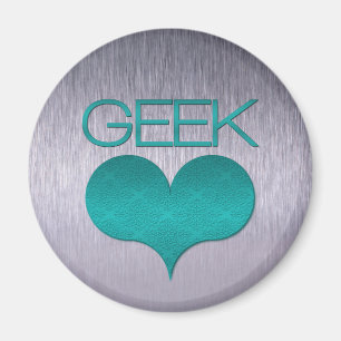 Aimant Aimer geek (Coeur) Aimant, Turquoise