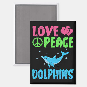 Aimant Aimer La Paix Dauphins Murs Animaux De Mer Dauphin
