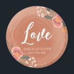 Aimant Aimer le bois Brown et le Mariage floral rustique<br><div class="desc">Cet aimant rond de Mariage rustique Love présente de belles fleurs contre un arrière - plan motif en bois marron. Ces magnets Mariages sont un excellent moyen pour les clients de se souvenir de votre date spéciale. Consultez d'autres articles rustiques correspondants mariage, y compris les invitations ici http://www.zazzle.com/collections/brown_wood_rustic_floral_wedding_collection-119146535042869019?rf=238364477188679314 Personnalisez-le avec...</div>