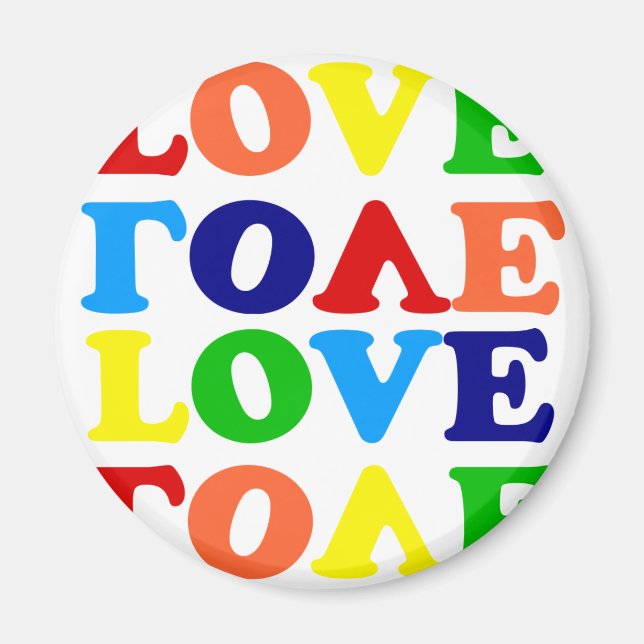 Aimant Aimer Rainbow Alphabet Soupe Valentine (Devant)