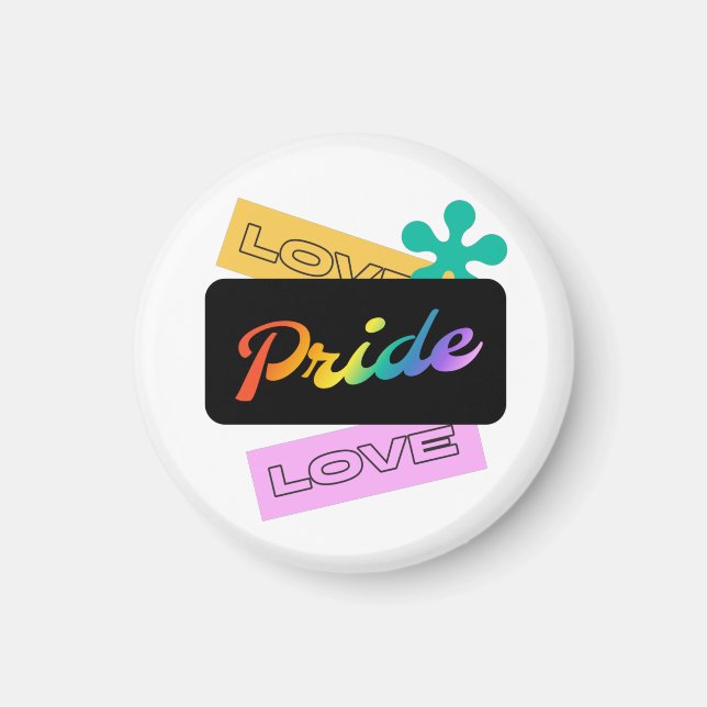 Aimant Aimez l'amour de fierté. LGBT+pride. Arc-en-ciel (Devant)