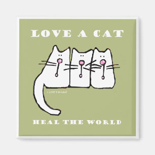 Aimant Aimez les chatons d'un chat trois