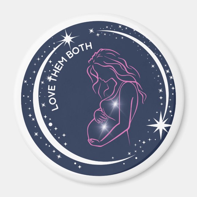 Aimant Aimez les Deux Pro-Vie Mère Bébé Inspirant (Devant)