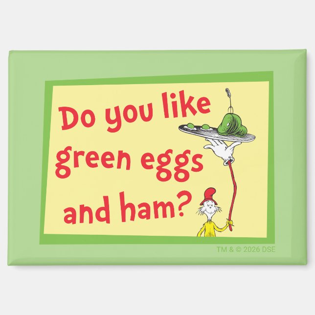 Aimant Aimez-vous les œufs verts et le jambon ? (Recto)
