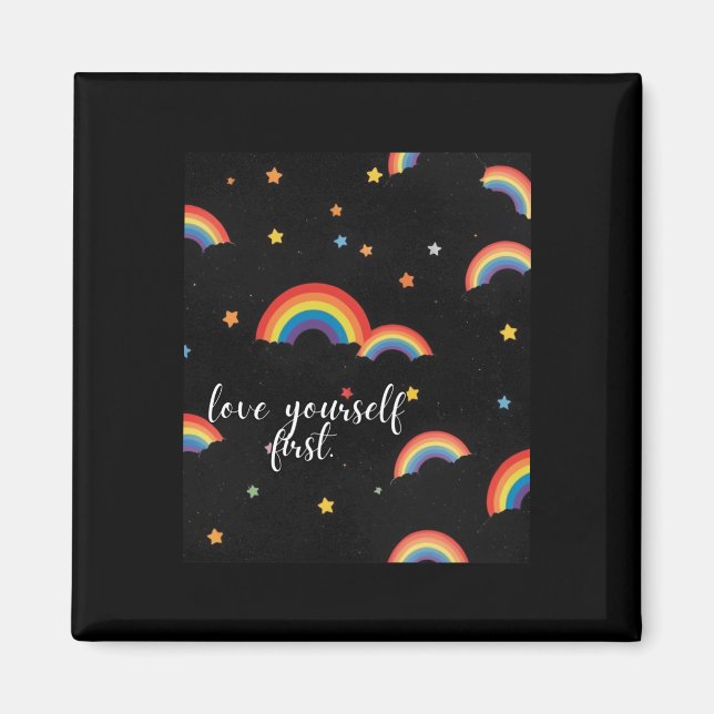 Aimant Aimez-vous Premier Sticker Rainbow Pride (Devant)