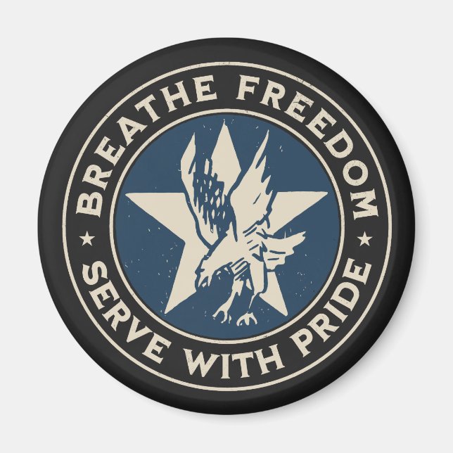 Aimant Air Force - Breathe freedom, serve with pride. (Devant)