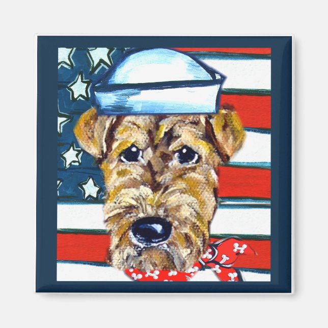 Aimant Airedale Navy (Devant)