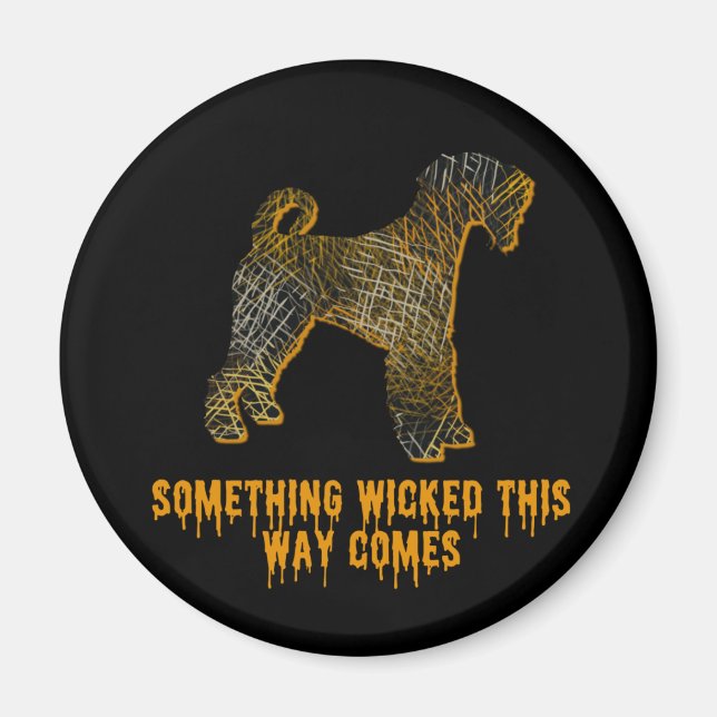Aimant Airedale Terrie R Chien Silhouette Fun Halloween (Devant)
