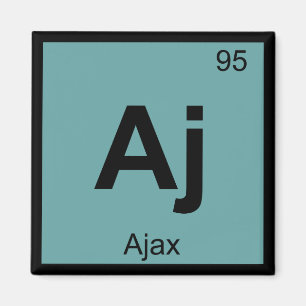 Aimant Aj - Symbole de tableau périodique de chimie grecq