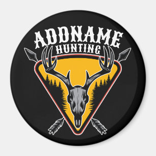 Aimant AJOUTER NOM Hunter Elk Crâne Gros Antlers Chasse a