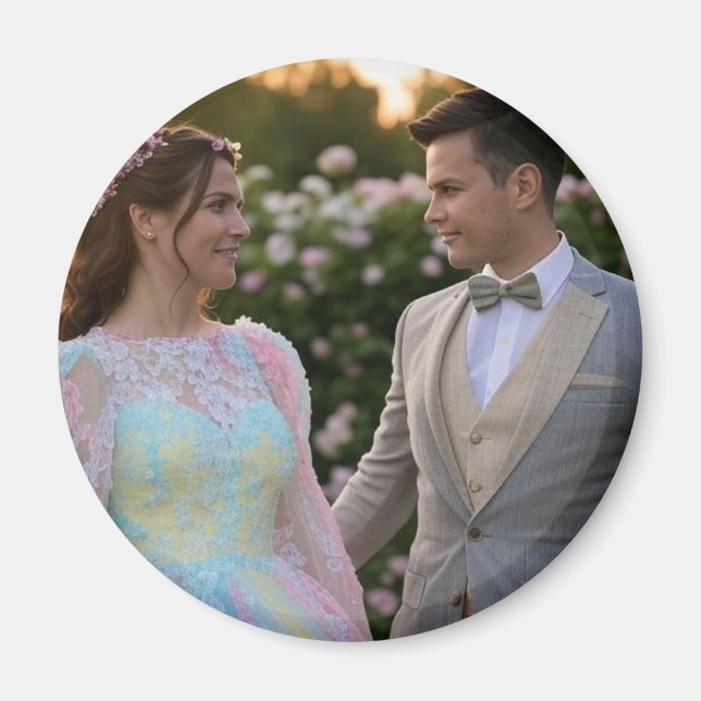 Aimant Ajouter une Personnaliser photo Mariage (Devant)