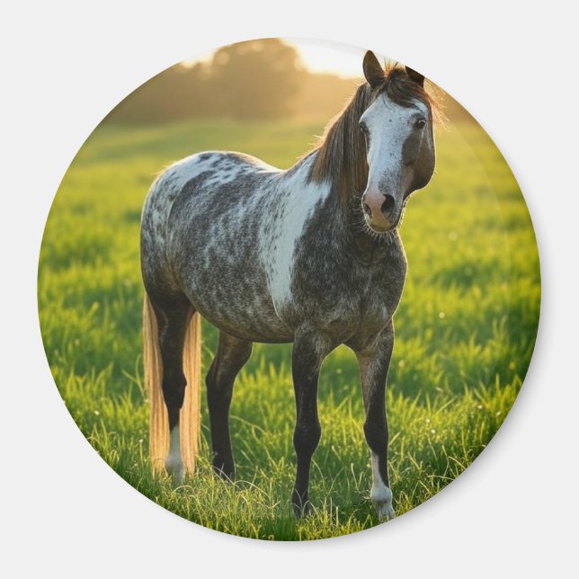 Aimant Ajouter une photo de cheval Personnaliser (Devant)