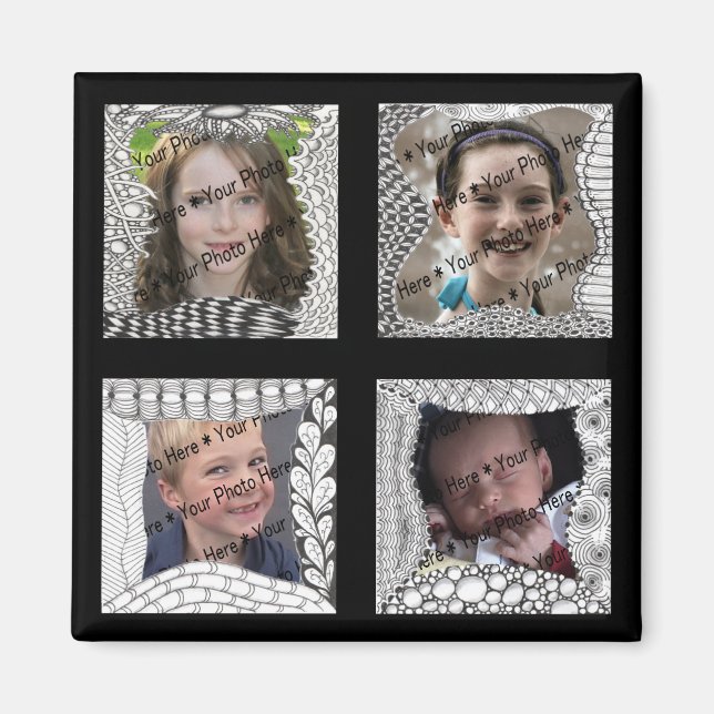 Aimant Ajouter vos photos 4 Collage photo (Devant)