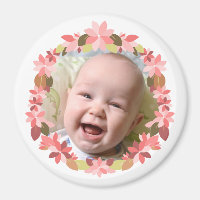 Ajouter Votre Bébé Photo Pink Floral Wreath Frame