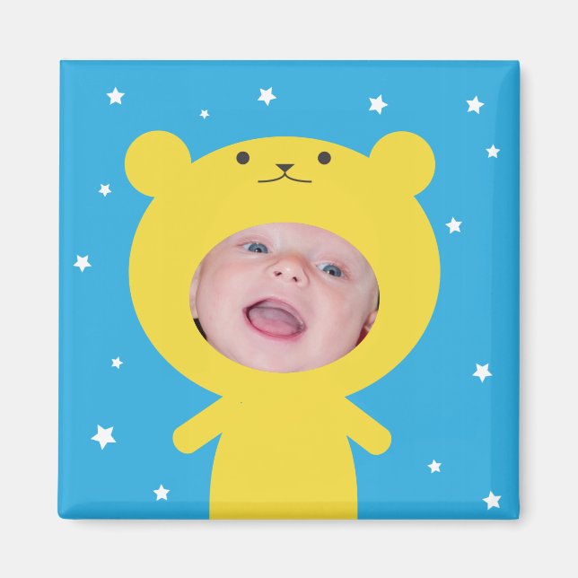Aimant Ajouter votre cadre d'ours photo (Devant)