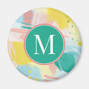 Aimant Ajouter votre initiale   Abstrait visage frais