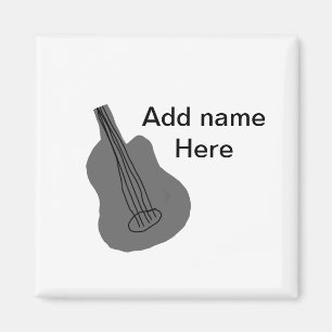 Aimant Ajouter votre nom texte brun acoustique guitare éd