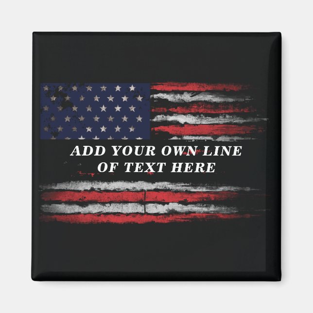 Aimant Ajouter votre propre texte sur grunge American fla (Devant)