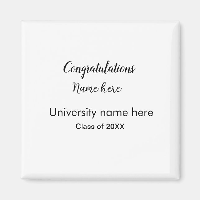 Aimant ajouter votre texte simple diplôme ajouter le nom  (Devant)