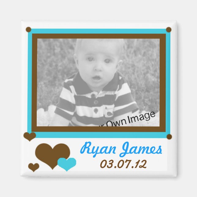 Aimant Ajoutez vos informations, vos coeurs et votre aima (Devant)