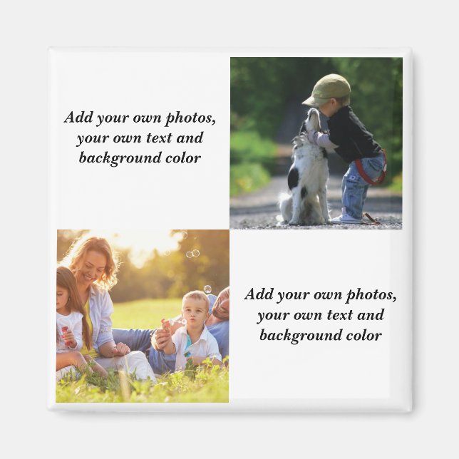 Aimant Ajoutez vos propres photos, texte et jetez pi arri (Devant)