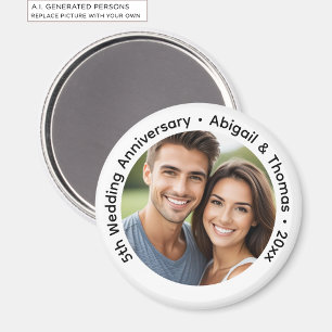 Aimant Ajoutez votre propre photo de couple pour le 5ème