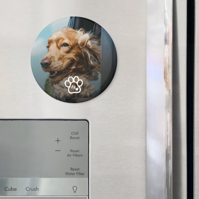 Aimant Ajoutez Votre Propre Photo Monogramme Chiens Anima (In situ (réfrigérateur))
