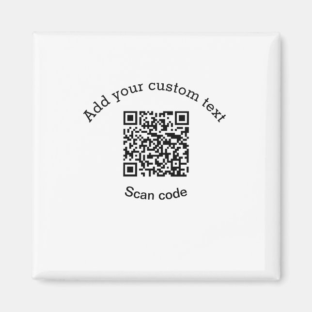 Aimant Ajoutez votre texte personnalisé code QR d'analyse (Devant)