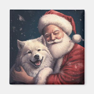Aimant Akita avec Noël du Père Noël