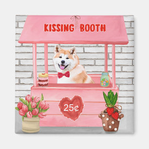 Aimant Akita Chien Valentine's Day Kissing Booth