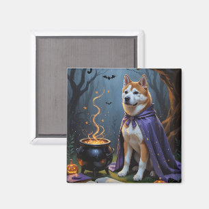 Aimant Akita Chien Whimsical Halloween peinture