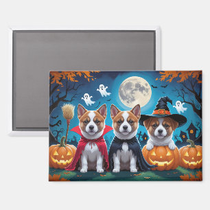 Aimant Akita Chiens Citrouille Halloween Funny