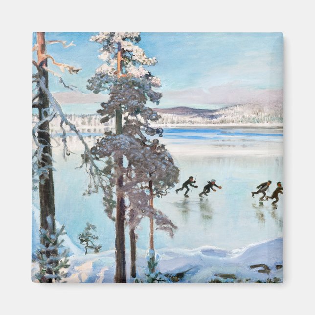 Aimant Akseli Gallen-Kallela - Skaters near Kalela Shore (Devant)