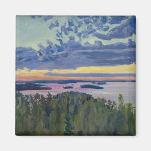 Aimant Akseli Gallen-Kallela - Vue sur un lac au coucher 