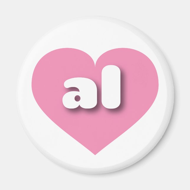 Aimant Alabama coeur rose - J'aime tous (Devant)