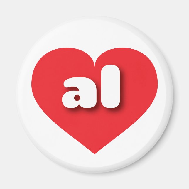 Aimant Alabama coeur rouge - J'aime tous (Devant)