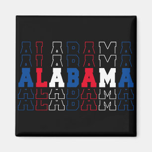 Aimant Alabama empilé Word Art