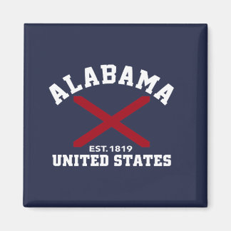 Aimant Alabama Est 1819 USA State Independence Day