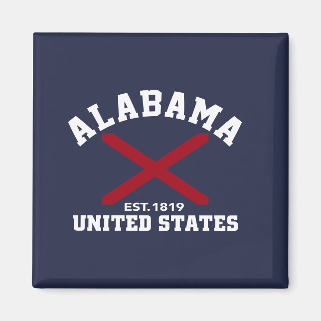 Aimant Alabama Est 1819 USA State Independence Day (Devant)