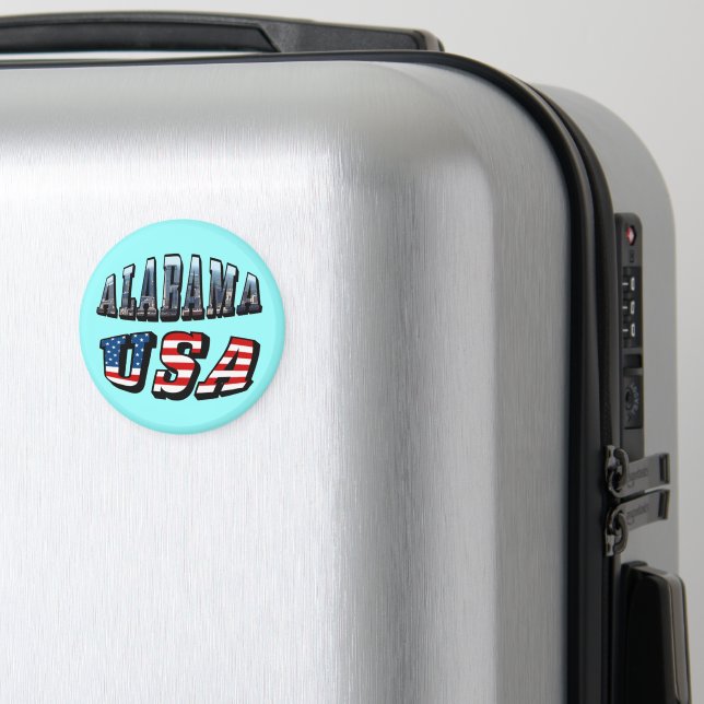 Aimant Alabama Picture and USA Flag Font (In Situ (Bagages))