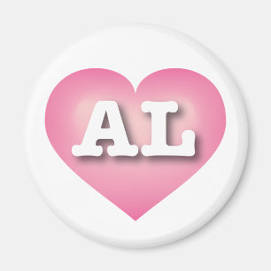 Aimant Alabama Pink Fade Heart - J'aime AL