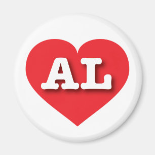 Aimant Alabama Red Heart - J'aime AL