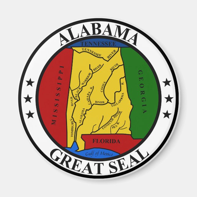 Aimant Alabama sceau américain drapeau symbole rep (Devant)