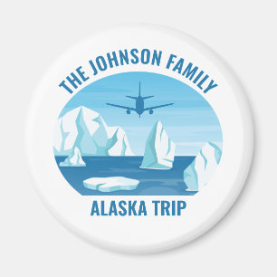 Aimant Alaska Famille Vacances Custom Blue Glacier