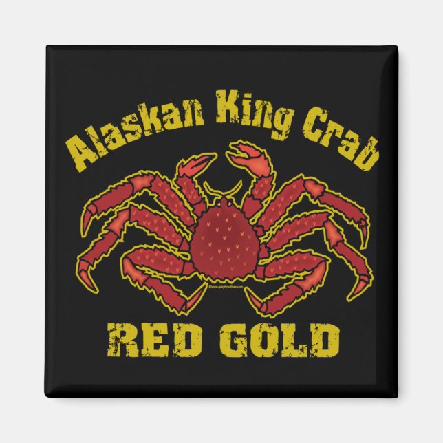 AIMANT ALASKAN KING CRAB RED OR (Devant)