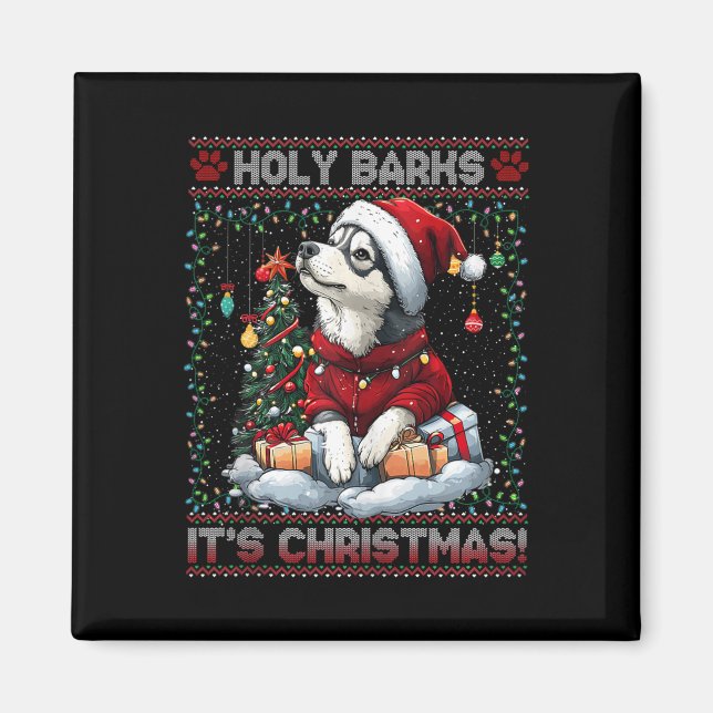 Aimant Alaskan Malamute Décorations d'arbre de Noël Chien (Devant)