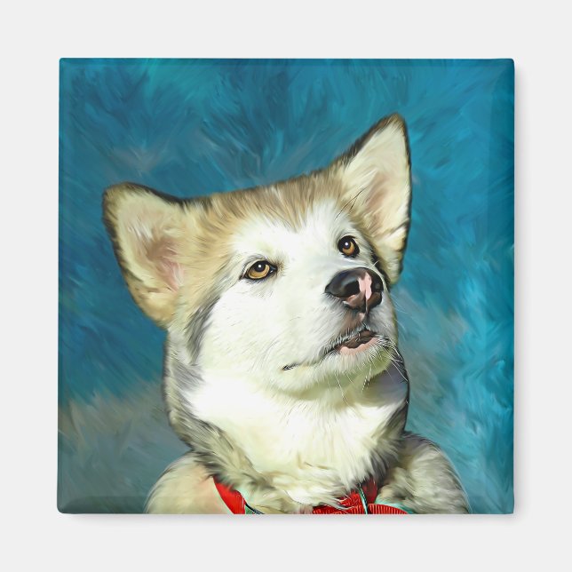 Aimant Alaskan Malamute Dog Art (Devant)