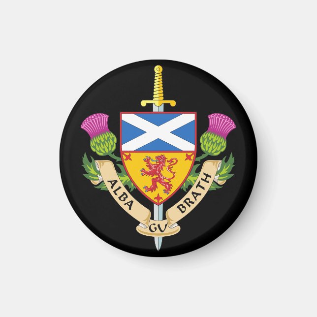 Aimant Alba Gu Bràth Scottish Heritage Crest Inspiré (Devant)
