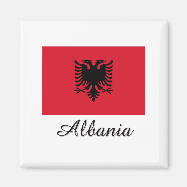 Aimant Albanie - Drapeau (Devant)